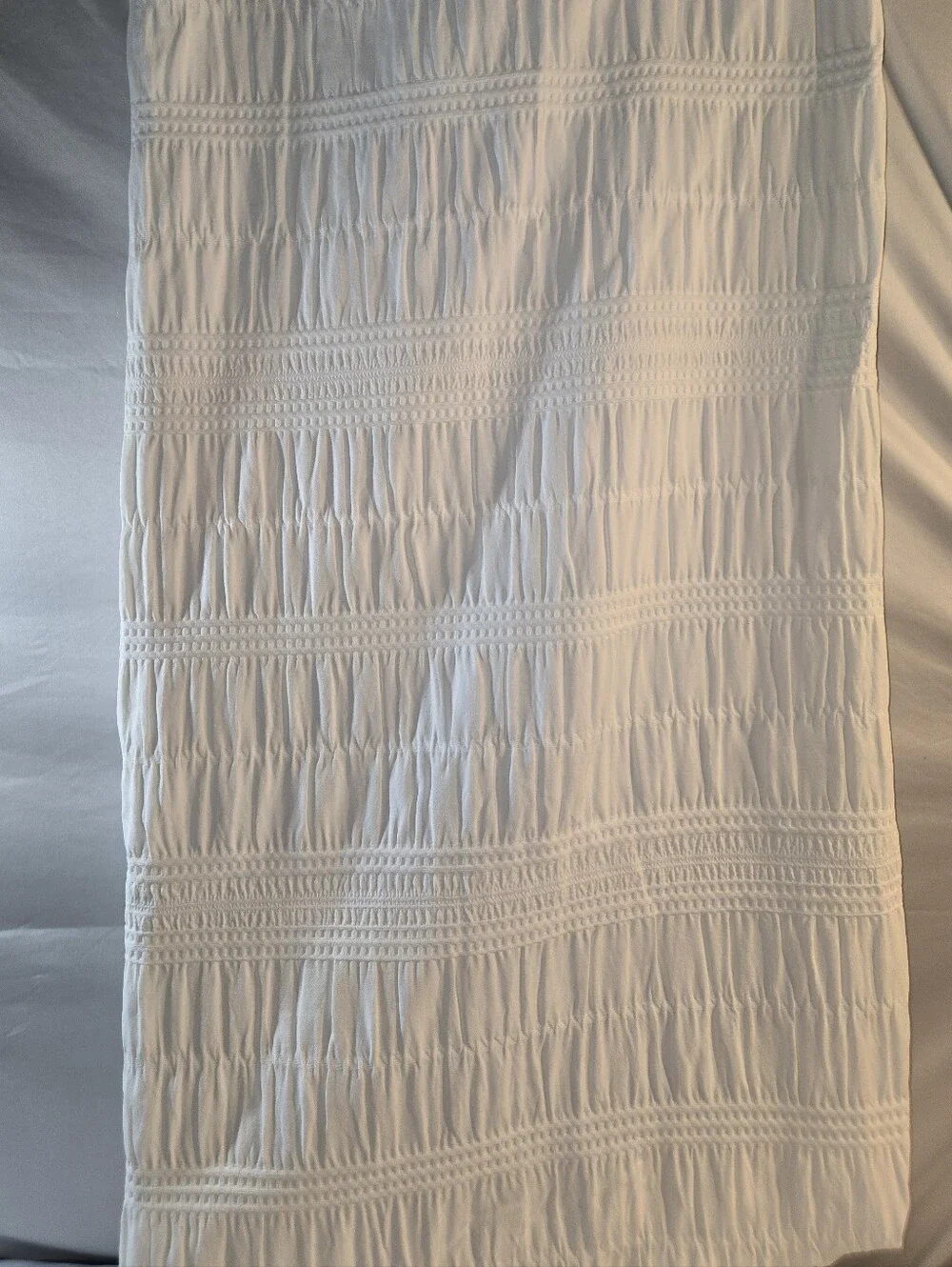 Cream Textured Fabric Shower Curtain – Neutral Bath Accent